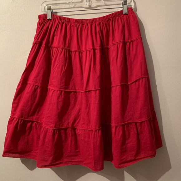 ellos Womens Plus Size Flared Elastic Waist Skirt